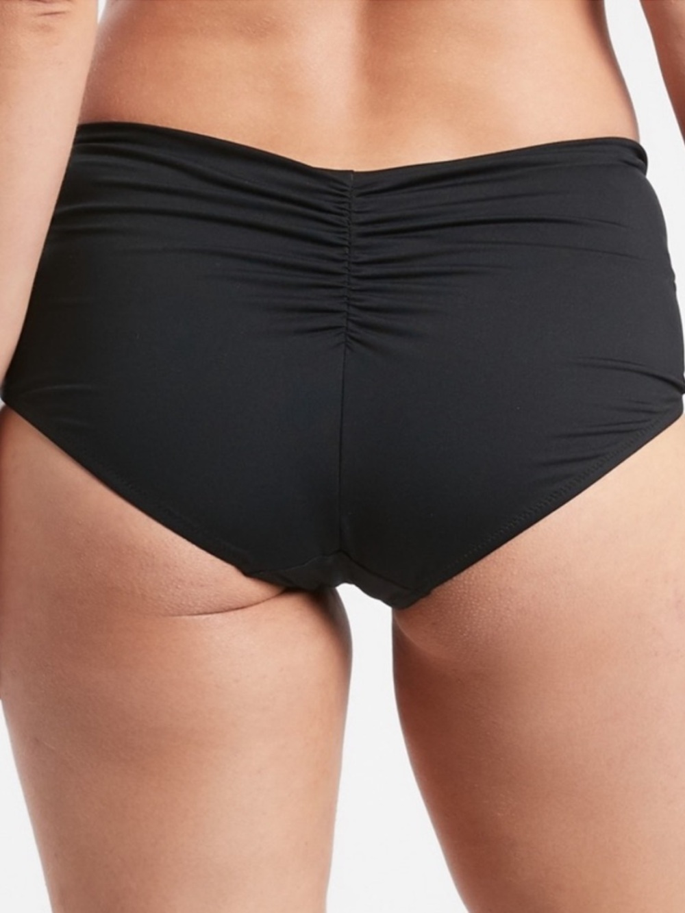 NWT Athleta Villa Swim Boyshort ruched bottom bikini bottom swim black Small